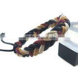 Braided Mix Colors Leather Rope Wrist Bracelets thumbnail-2