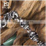 High Italian Skull Bracelet With Stainless Steel Bracelet Clasp thumbnail-3