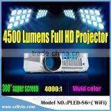 Android4.2 Wifi1080p 3d Led Projector 1280x800 4000lumens LED Home Theater Projector RJ45 Full hd Smart Home Wifi 3d Projector