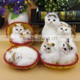 Nice White Color Lifelike Looking Cute Plush Animal Cats Real Kitten Toy thumbnail-5