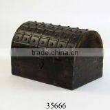 Nested Wooden Chest Box | Wooden Pirate Treasue Chest Box | Antique Wooden Chest Box thumbnail-1