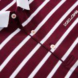 Men's T-shirt T-shirt Lapel Burst Men's Summer Business New Stripe Short Sleeved Polo Shirt thumbnail-4