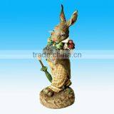 Hotsale Novelty Polyresin Rabbits Strolling Easter Bunnies Figurines thumbnail-1