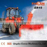 Everun 1.5 Ton Small Wheel Loader With Snow Removal Attachments