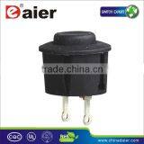 PS14-1R OFF-(Momentary ON) 12mm Black Push Button Switch