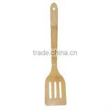 34cm Bend Curve Bamboo Slotted Spatula Bamboo Wood Wooden Kitchen Utensil Large thumbnail-1