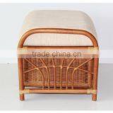 Ottoman Footstool Pouf Stool Storage W/Basket,Home Rattan Wicker Furniture thumbnail-4