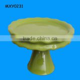 Decorative green wholesale Porcelain Cake Stand