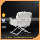 modern stainless steel frame real wool leisure chair recliner