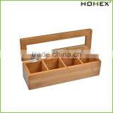 2017 Hot Selling Home 4 Equally Divided Compartments Nice Bamboo Tea Storage Box/Homex_Factory thumbnail-2
