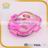 Portative Silicone Collapsible Lunch Box With Lock thumbnail-2