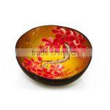 Coconut Shell Bowls With Beautiful Panted Inside, Handmade Lacquer Coconut Bowl, 100% Made in Vietnam thumbnail-4