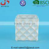 Dimple With Whitewash Design Cheap Square Ceramic Flower Pots and Planters thumbnail-1