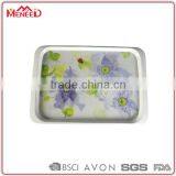 Purple Flower Printed Plastic Shelf Tray Hotel Amenities Utensil Holder Catering Trays thumbnail-1