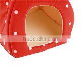 1pc Soft Strawberry Pet Igloo Dog Cat House Kennel Doggy Fashion Cushion Basket Newest Hot Search thumbnail-5