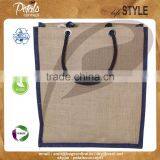 PP Laminated Three Bottle Jute Wine Bag Rope Handle thumbnail-2