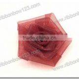 Mini Organza Fabric Rosette Bow Flowers thumbnail-1