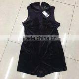 Women Branded Velvet Sexy Black Jumpsuit thumbnail-1
