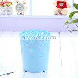 Flower Design Plastic Deskside Waste Basket Middle East Market Garbage Can thumbnail-2
