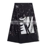 Fashionable French Gold Sequins Tulle Lace 3D Textile Lace Fabric thumbnail-3