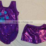 Gymnastics Leotard and Shorts Girls Black Mystique Turquoise Twinkle Stars thumbnail-1