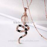 Rose Gold Plated Snake Pendant Necklace thumbnail-4
