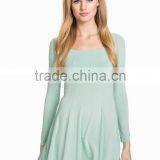 High Quality Long Sleeve Round Neck Skater Dress Cheap Jersey Dress thumbnail-2