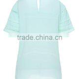 Womens Oem Serrvice Lace and Chiffon Combined Loose High Quality Shirt/blouse Wholesale thumbnail-3