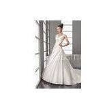 Trumpet Satin V Neck Pleat Court Wedding Dress With Long Trains / Bridal Gown thumbnail-1