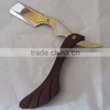 Barber Shaving Razors With Steel Blade Wood Handle