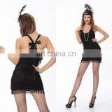 Women Sexy Black Tight Dresses Costumes thumbnail-1