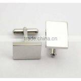 Mans Jewelry Stainless Steel Plain Rectangular Shiny Blank Cufflink High Quality thumbnail-5
