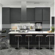 2021 Luxury MDF Wood Pantry Cabinet Black Lacquer Kitchen Modern Designs Kitchen Cabinets thumbnail-2
