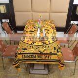 Indian Cotton Table Cloth Yellow Color Compass Zodiac Print Dinning Table Cloth Vintage Wall Hanging Throw Bed Sheet Cover TC59 thumbnail-4