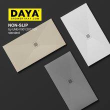 DAYA Resin Solid Surface Bathroom Artificial Stone Light Shower TrayBlanco,Crema,Cemento,Antracite,Nero Struttura in Legno Piatto Doccia ColoratoRemplacement de Baignoire Personnalisé Texture de Pierre D'ardoise Base de Douche