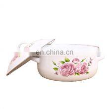 Cast Iron Cookware Mini Enamel Hot Soup Pots With Decal thumbnail-1