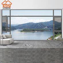 HMK-S100 Thermal Break Window Inward Opening Soundproof Black Aluminum Frame Casement Window Fly Screen