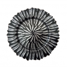 Luxury Events Blue And Gold Colored Charger Glass Under Plate For Wedding Table thumbnail-5