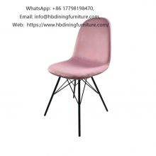 Fabric upholstered metal leg dining chair