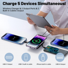 2024 Hot Selling Mini Power Banks Portable Power Banks Fast Charging Wireless Magnetic Power Bank 10000ma Led Display With Cable thumbnail-5