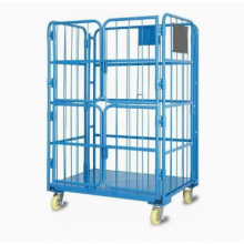 Platform Trolley With Metal Cage Enhances Cargo Security Roll Cage Logistic Trolley Carts