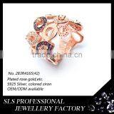 Latest Fashion Jewelry for Women Rose Gold Plated Silver Half Finger Rings thumbnail-2