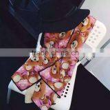 High Quality Black Border Bear Printed Ladies Cashmere Pashmina Shawl thumbnail-4