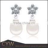 CYW China Popular 925 Sterling Silver Imitation Pearl Earrings Jewelry Wholesale thumbnail-1