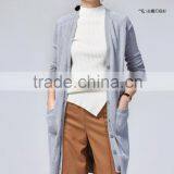 Woman 100% Combed Cotton Knitted Sweater Coat