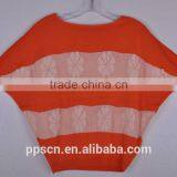 2015 New Arrival Fashion Bat Sleeve Rainbow Printting Woolen Sweater Designs for Ladies,latest Sweater Designs for Girls