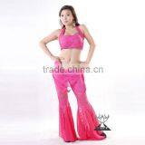 Ladies Lace 2pc Top+Pants Sets Belly Dance Practice Wear