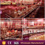 Glass Top Banquet Table Crystal Chandelier Pendant Wedding Table thumbnail-5