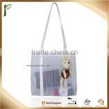 Popwide White Mesh Transparent Beach Bag/shopping tote bag