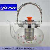 High quality tea pot,new design pyrex glass tea pot 1300J/1600J/2200J
